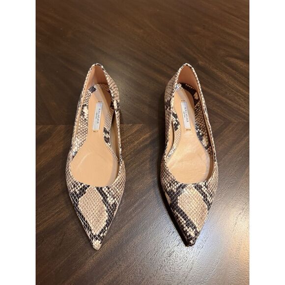 MM Lafleur Rowan‎ Embossed Snakeskin Flats NWOB New Women's 35 Italian Leather - Picture 6 of 12